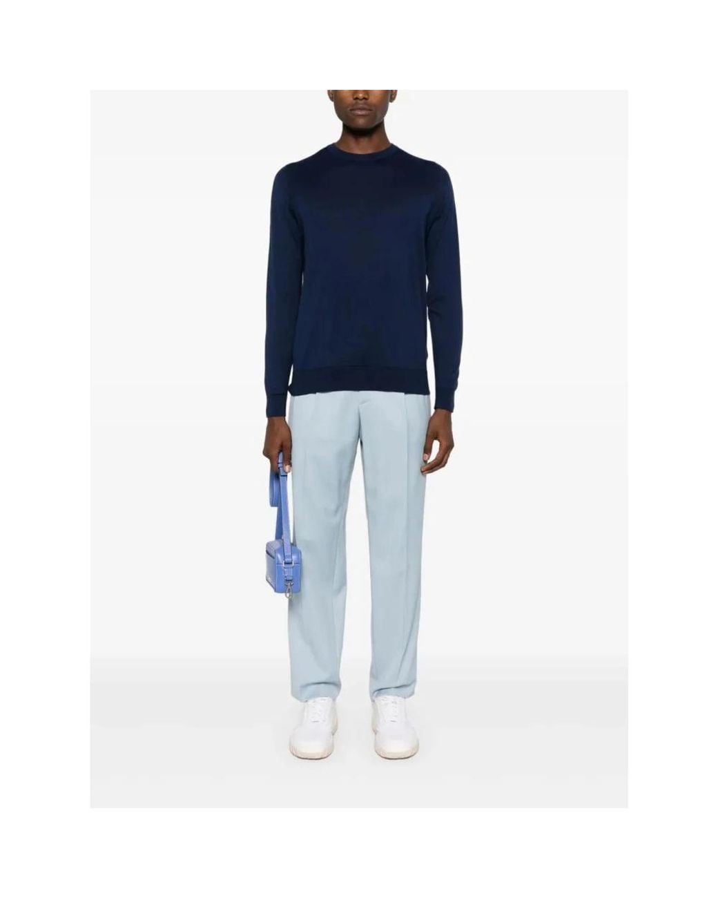John Smedley Blue Round-Neck Knitwear for men