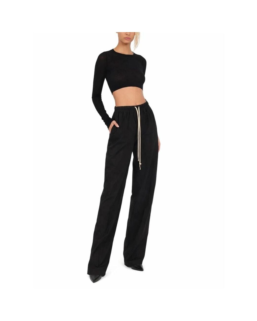 Rick Owens Black Wide Trousers