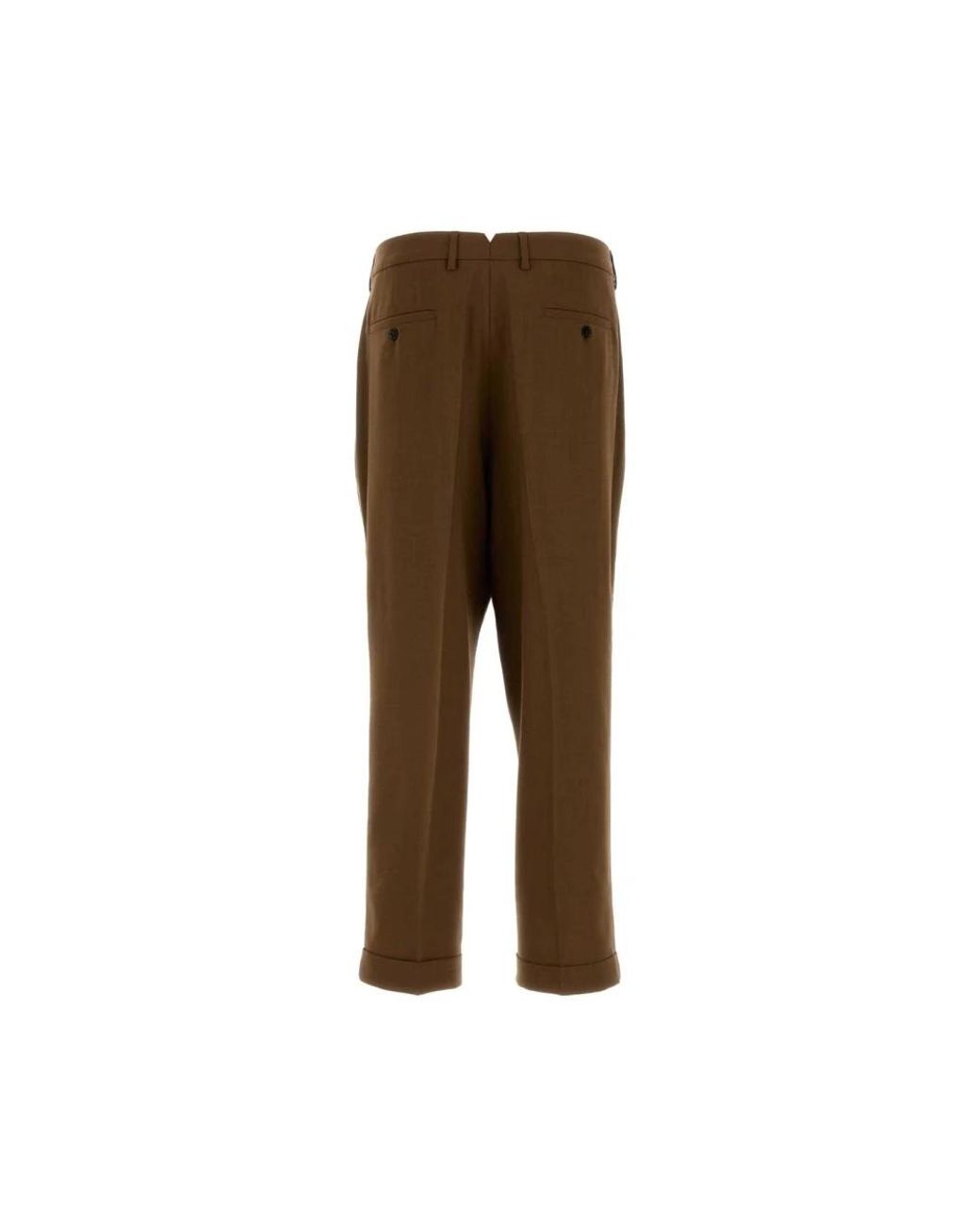 AMI Brown Straight Trousers for men
