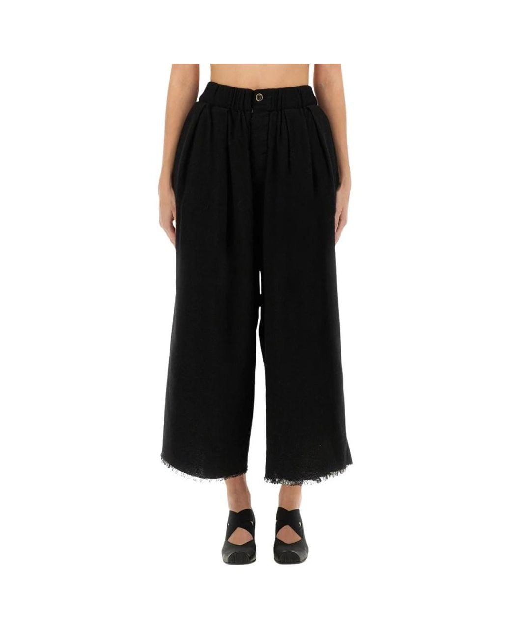 Uma Wang Black Cropped Trousers
