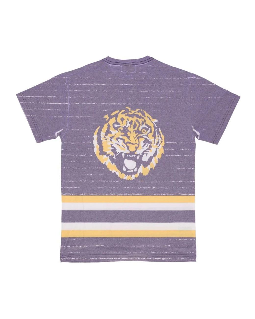 Mitchell & Ness Tops ,Veelkleurig ,Katoen Lsu Tigers Basketball Celebration Tee in het Purple voor heren