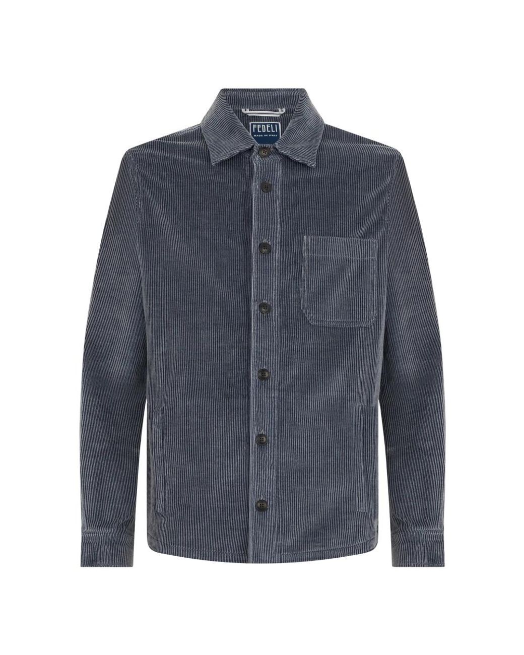 Fedeli Blue Casual Shirts for men
