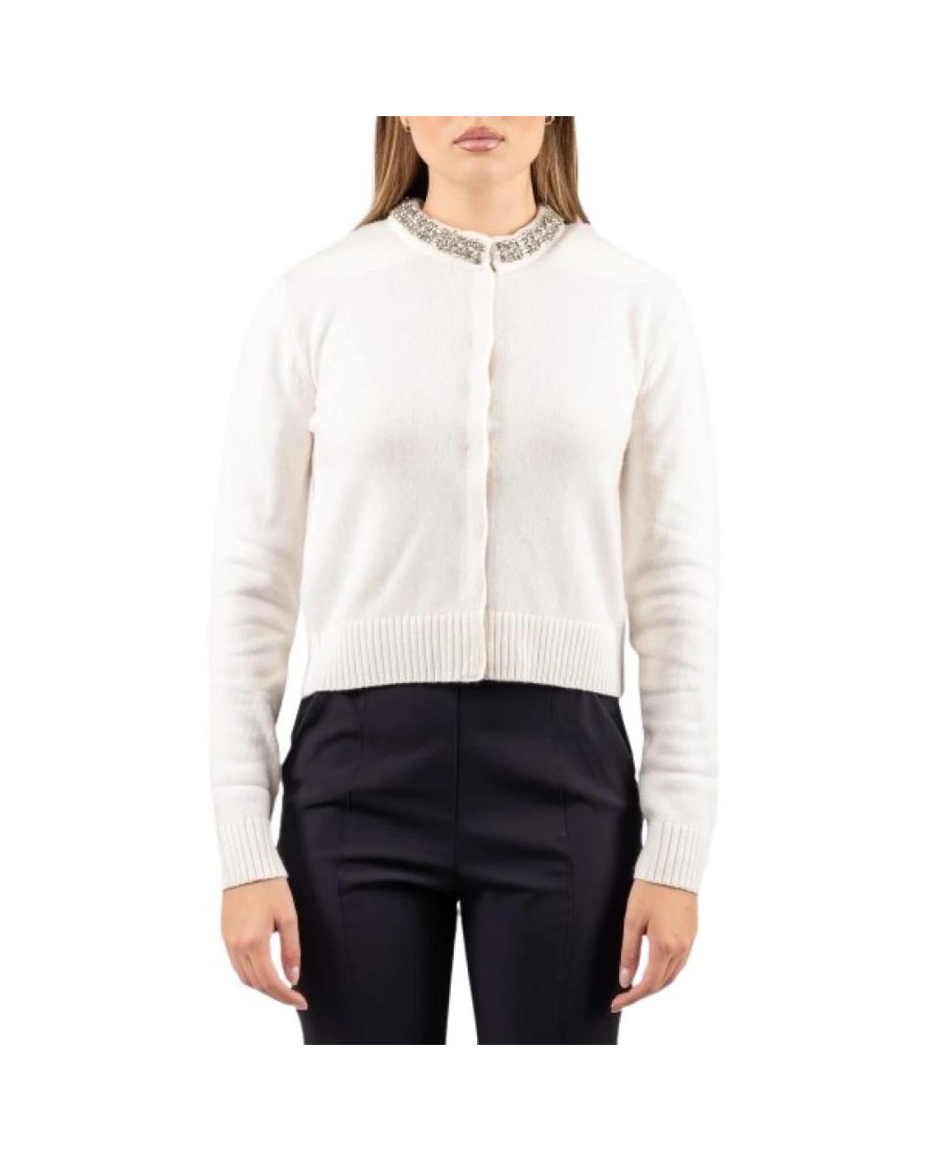 Pinko Long Sleeve Tops in het White