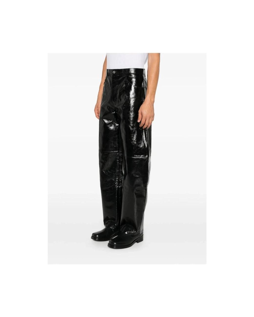 Séfr Black Leather Trousers for men