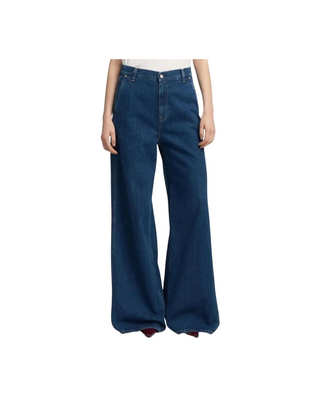 Replay Jeans ,Blauw ,Denim Denim Jeans Met Meeuw Stiksels in het Blue
