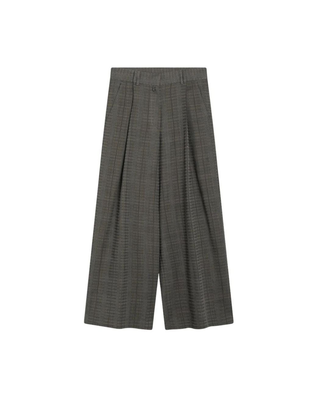 Dries Van Noten Gray Wide Trousers