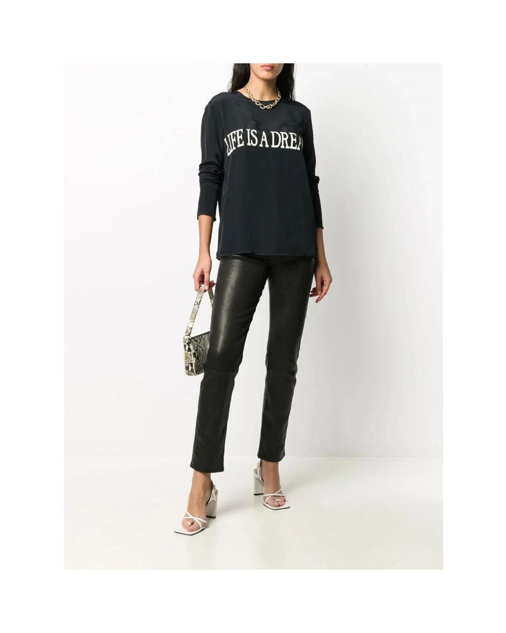 Long Sleeve Tops Alberta Ferretti de color Black