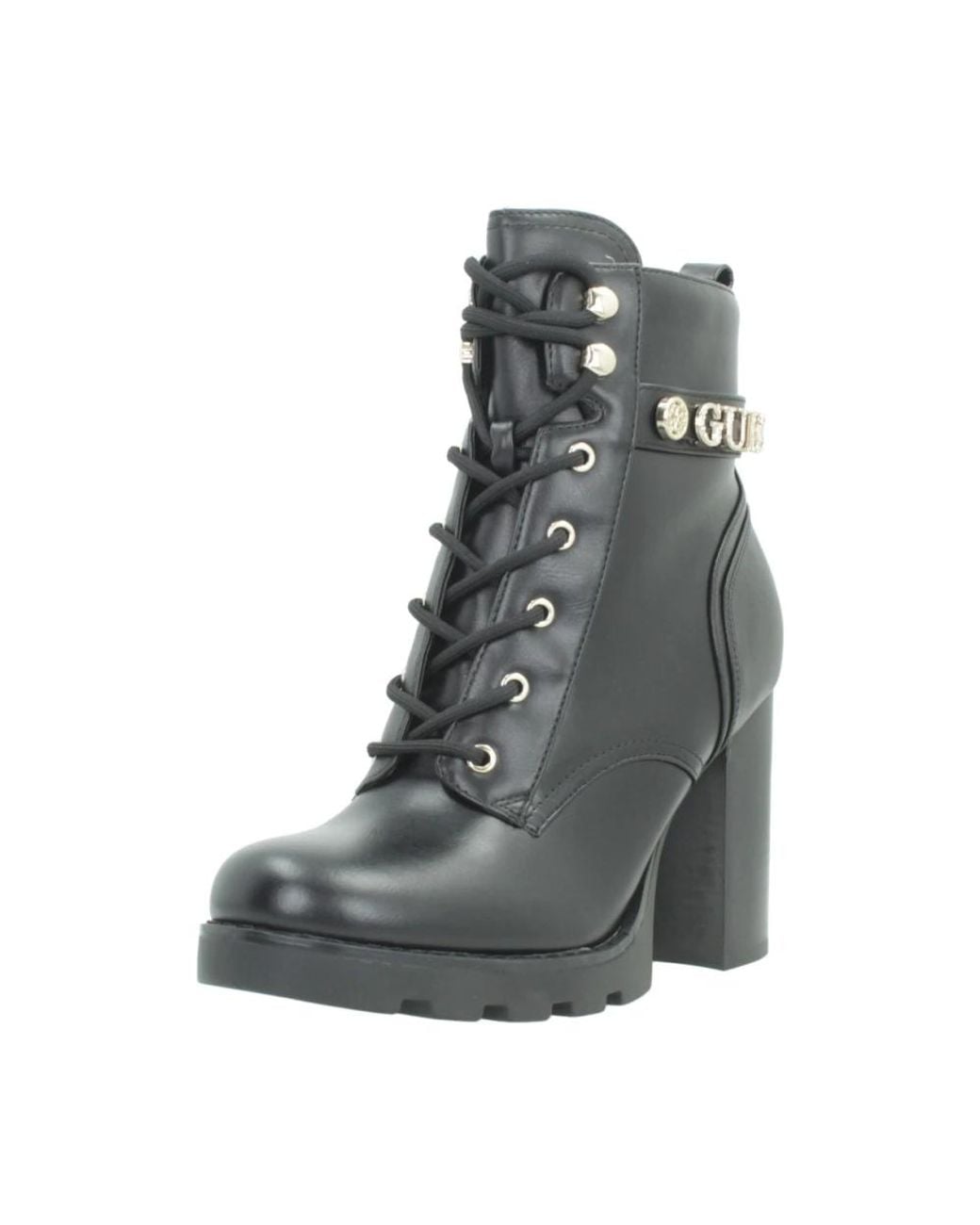 Guess Black Lace-Up Boots