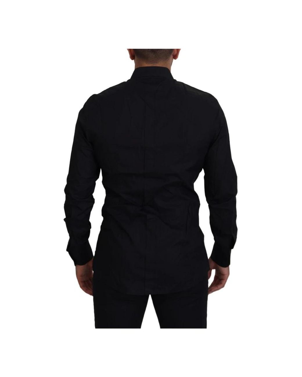 Dolce & Gabbana Black Gold Crown Slim Fit Dress Formal Shirt for men