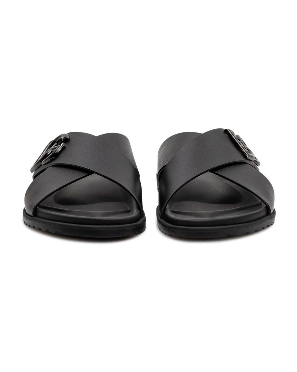 Dolce & Gabbana Kalfsleren Sandaal in het Black voor heren