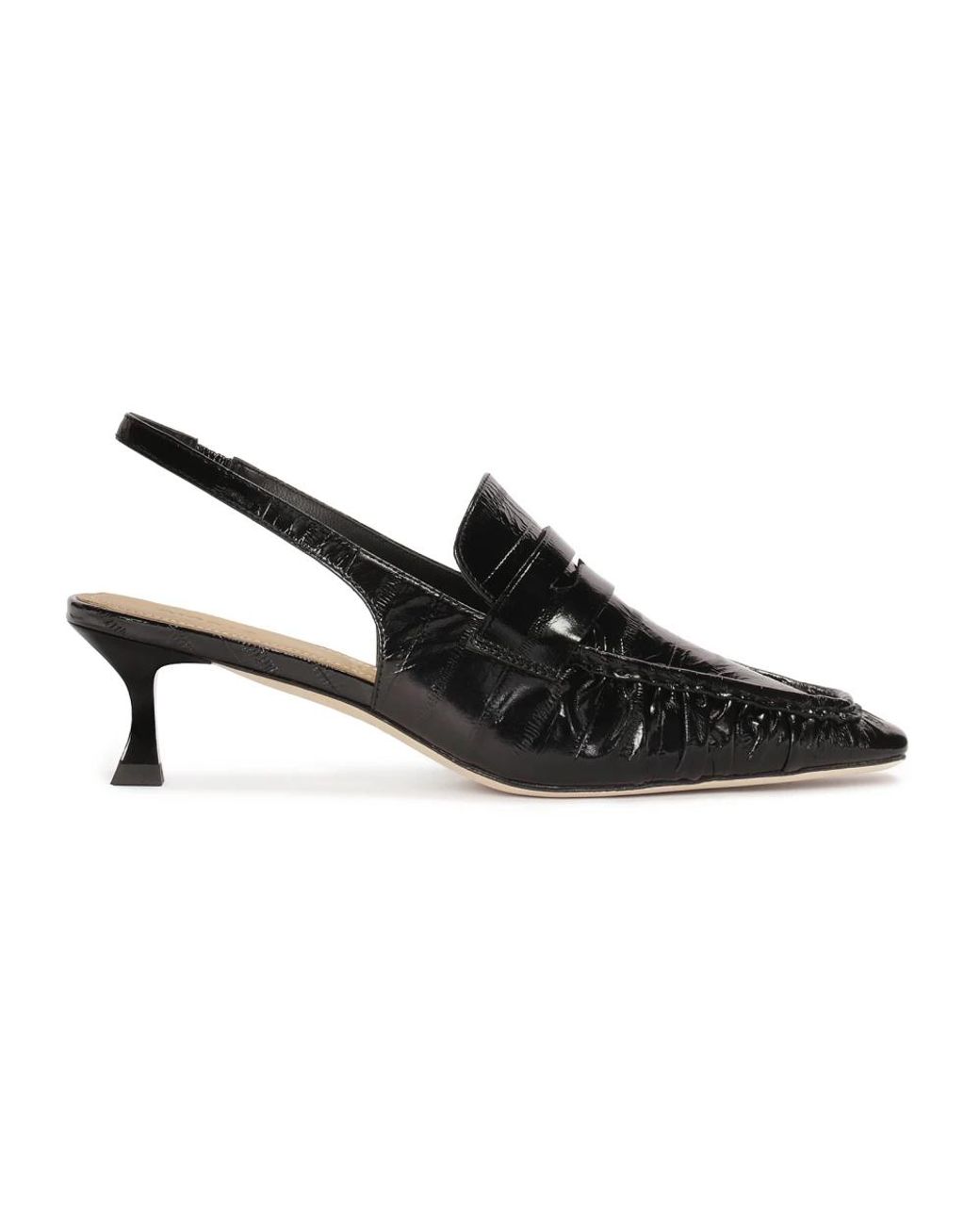 Kazar Schoenen ,Zwart ,Leer Zwarte Open Pumps Met Slingback Hak in het Black