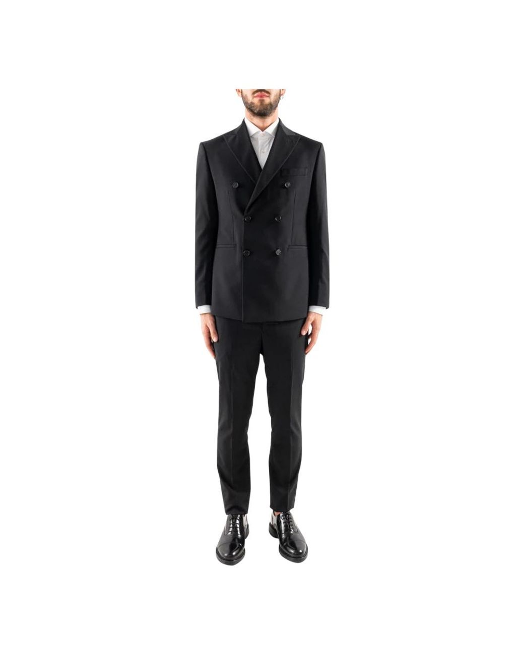 Cor Sine Labe Doli Black Double Breasted Suits for men