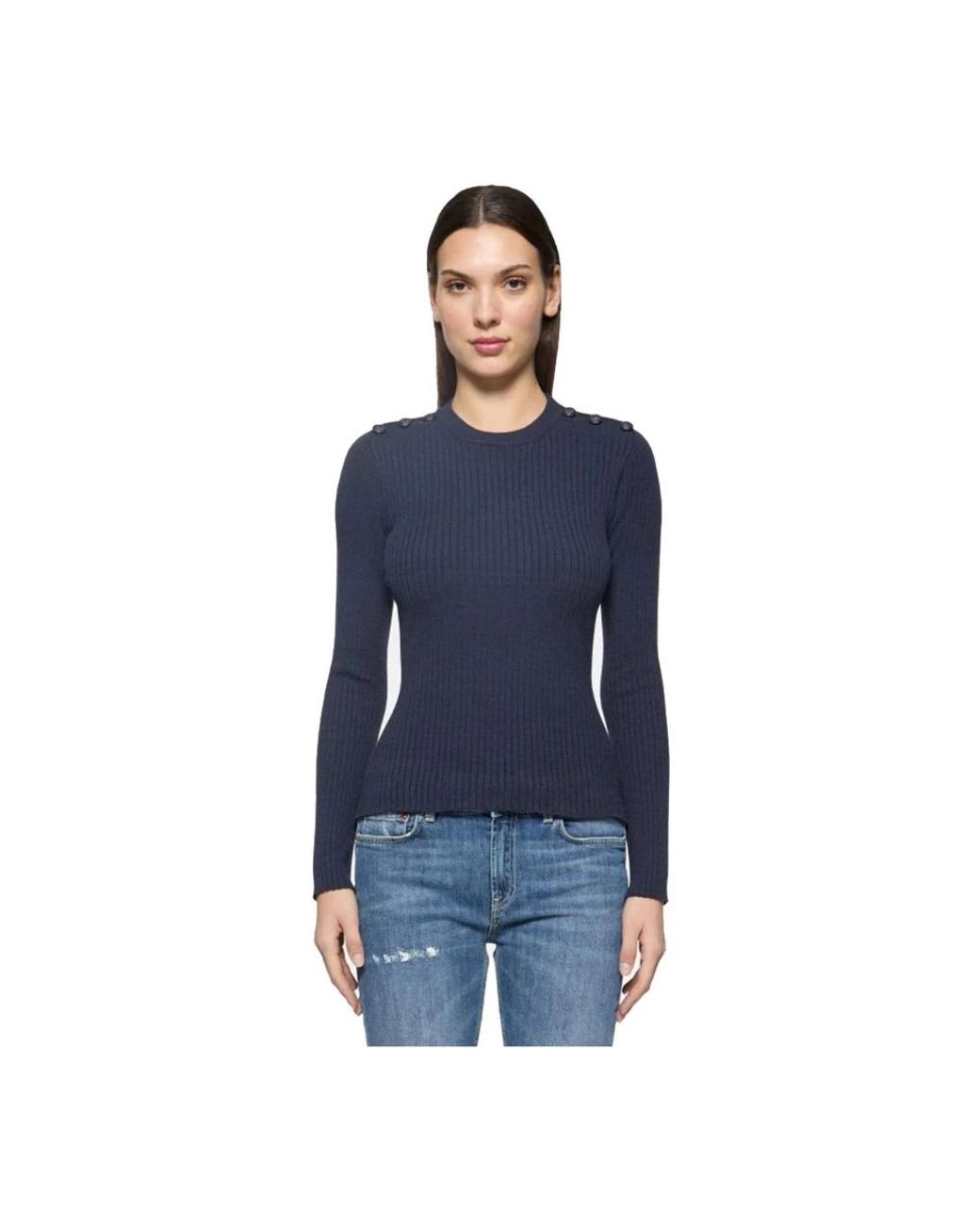 Dondup Blue Round-Neck Knitwear