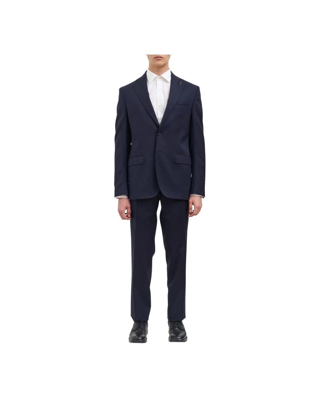 Paoloni Blue Single Breasted Suits for men