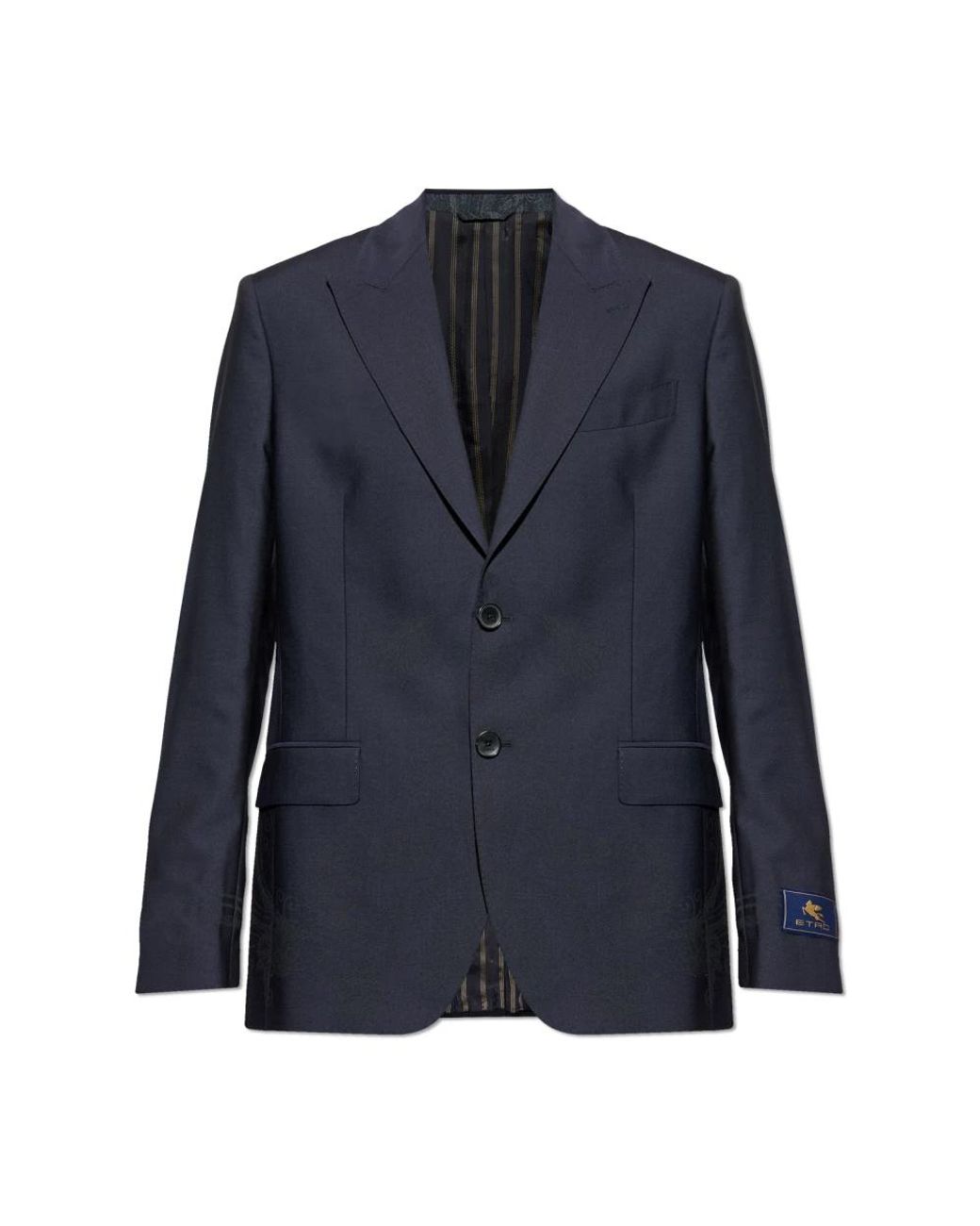 Etro Jassen ,Blauw ,Wol Wollen Blazer Met Enkele Split in het Blue voor heren