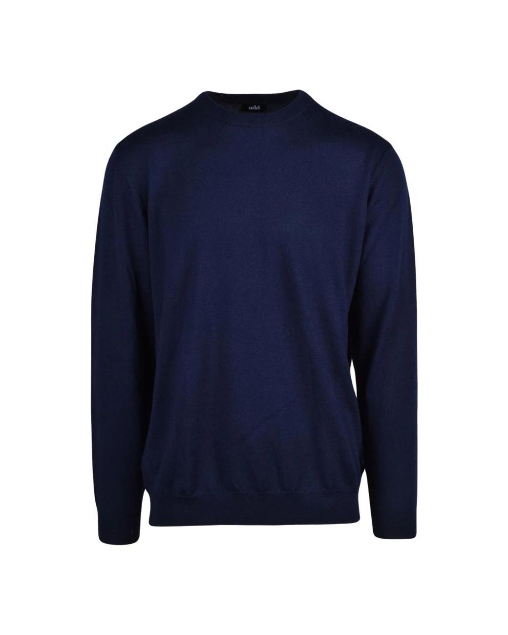 Add Blue Round-Neck Knitwear for men