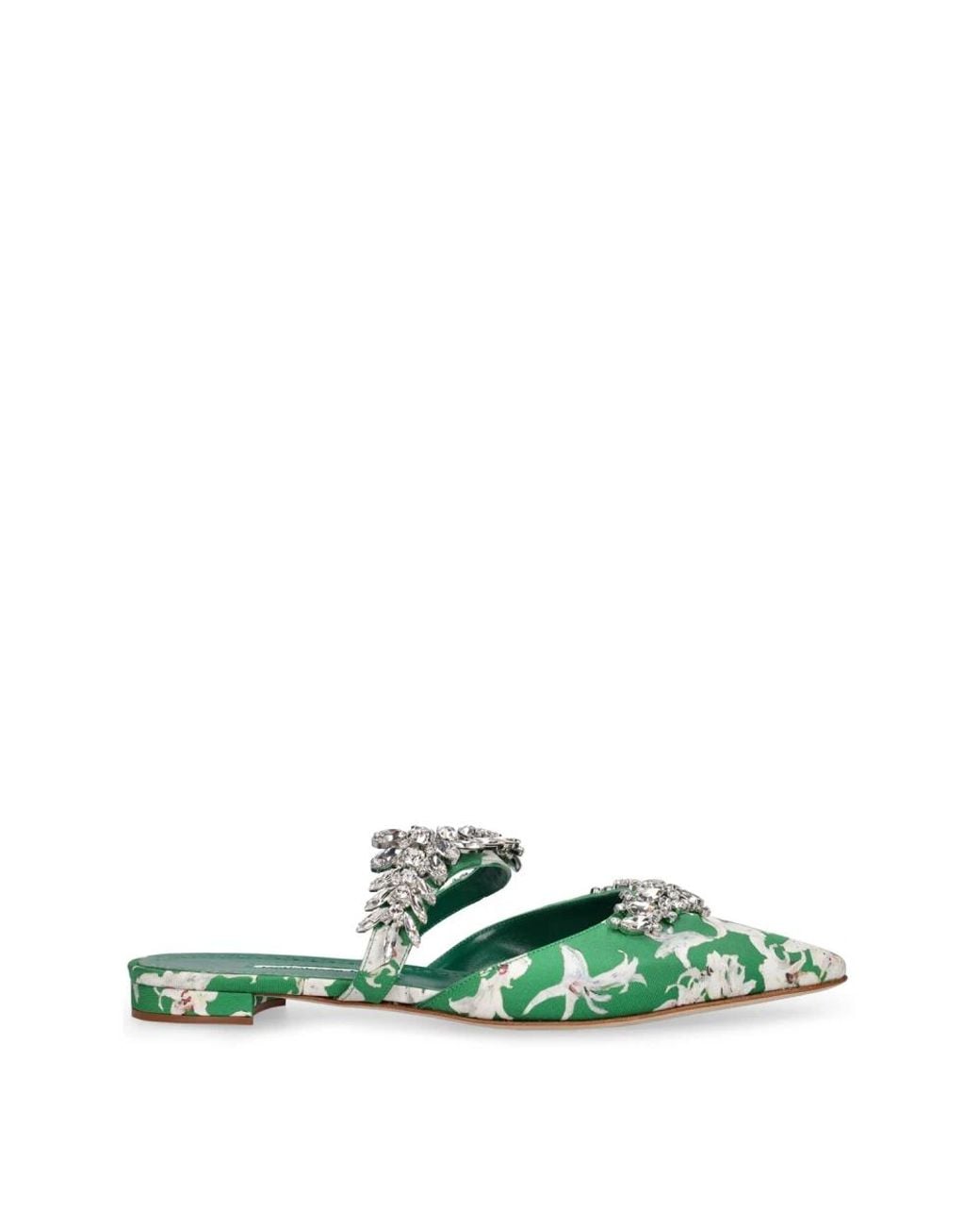 Manolo Blahnik Schoenen ,Groen ,Leer Veelzijdige Muiltje in het Green