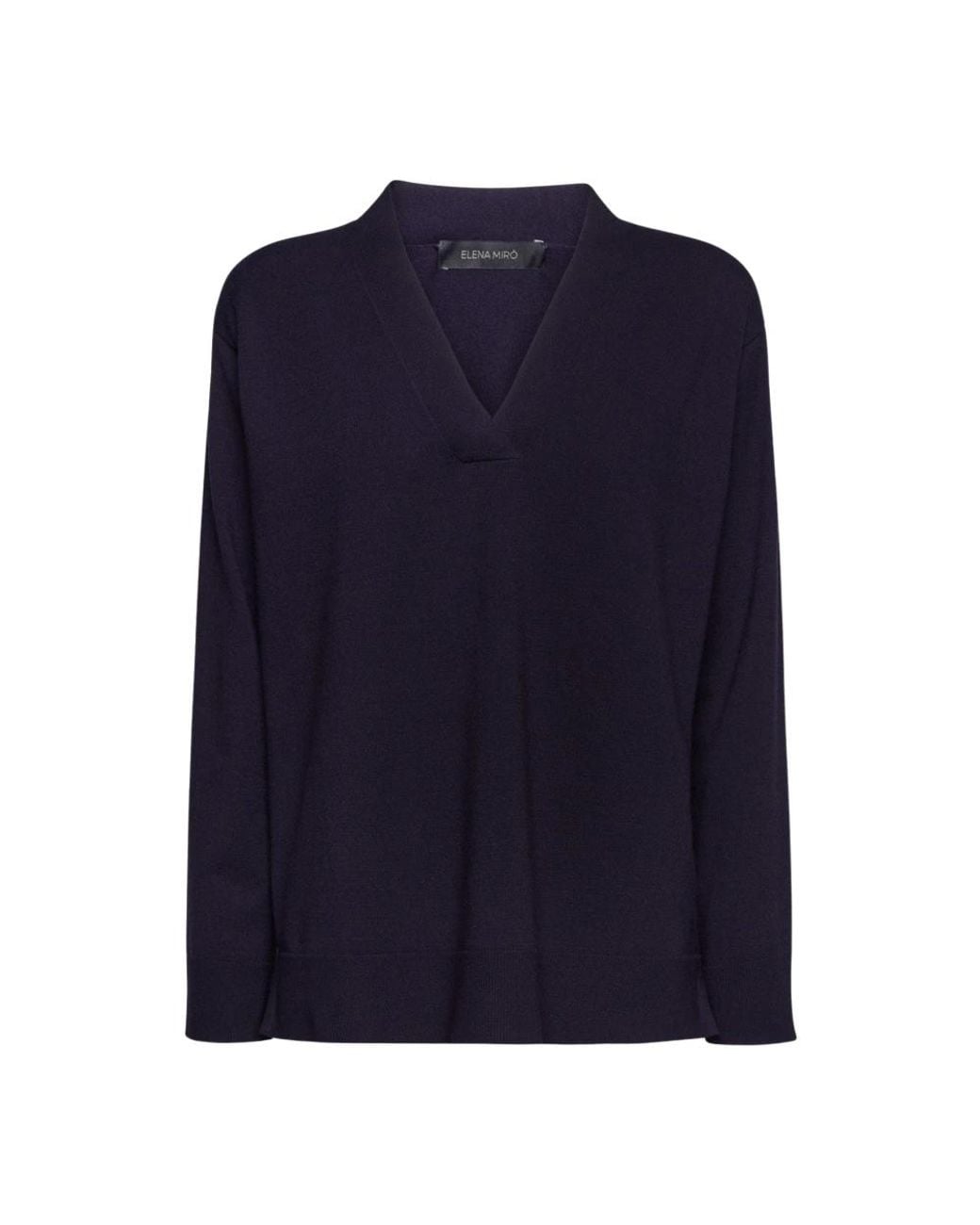 Elena Miro Blue V-Neck Knitwear