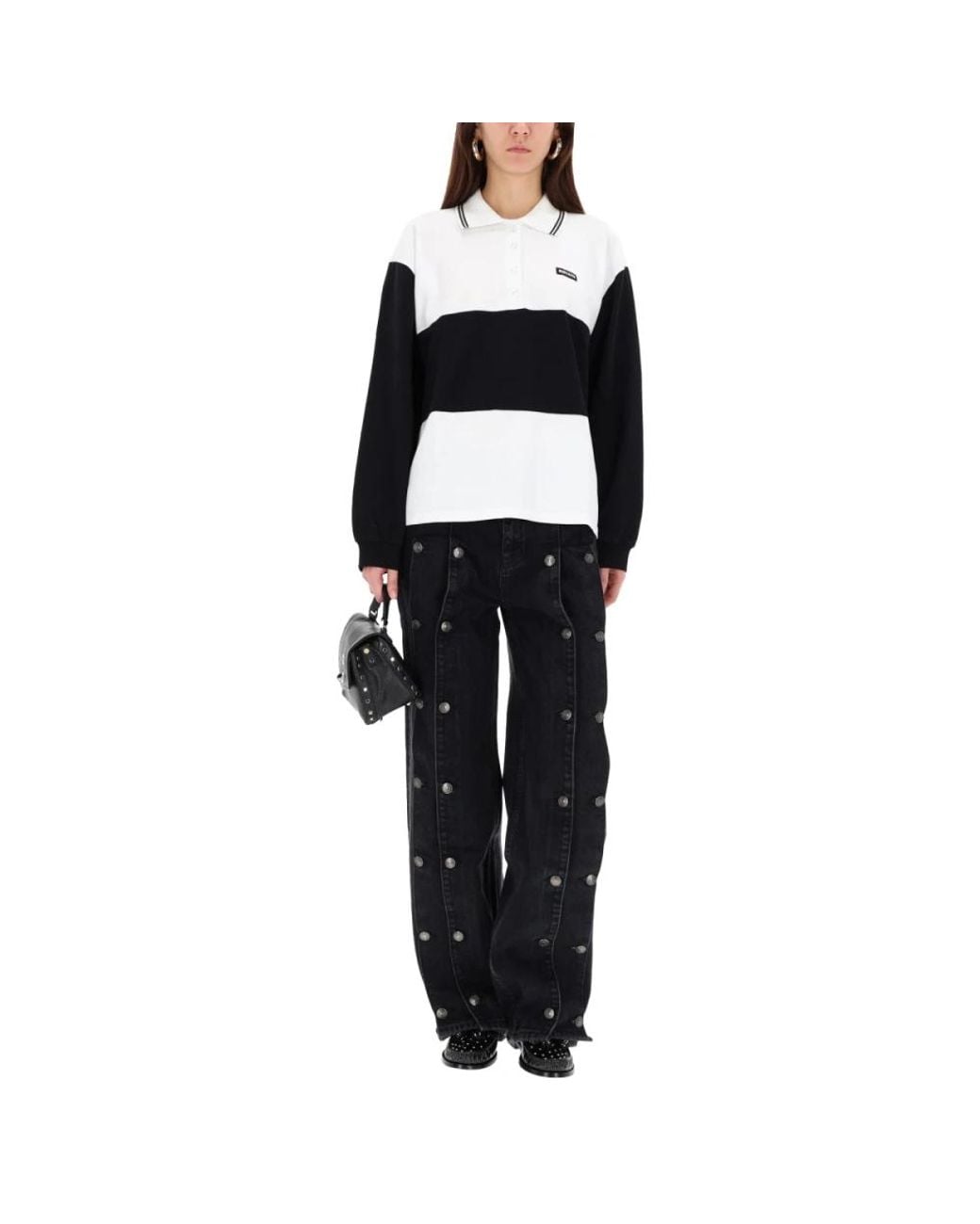 ROTATE BIRGER CHRISTENSEN Black Straight Fit Jeans