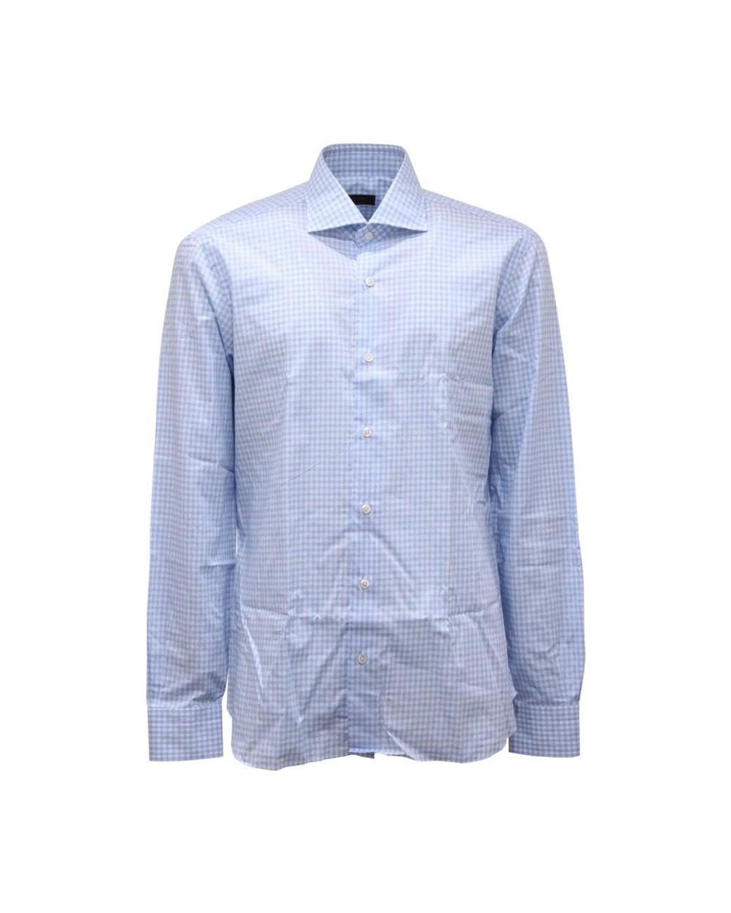 Barba Napoli Blue Formal Shirts for men