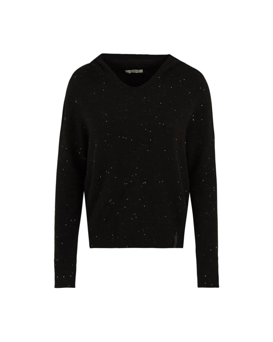 hinnominate Hoodies & Sweatvesten ,Zwart ,Pailletten Hoodie Sweater Met Pailletten En Langere Achterzoom in het Black