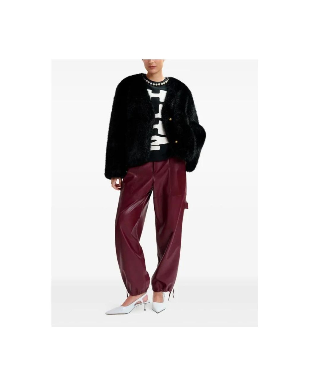 Essentiel Antwerp Black Faux Fur & Shearling Jackets