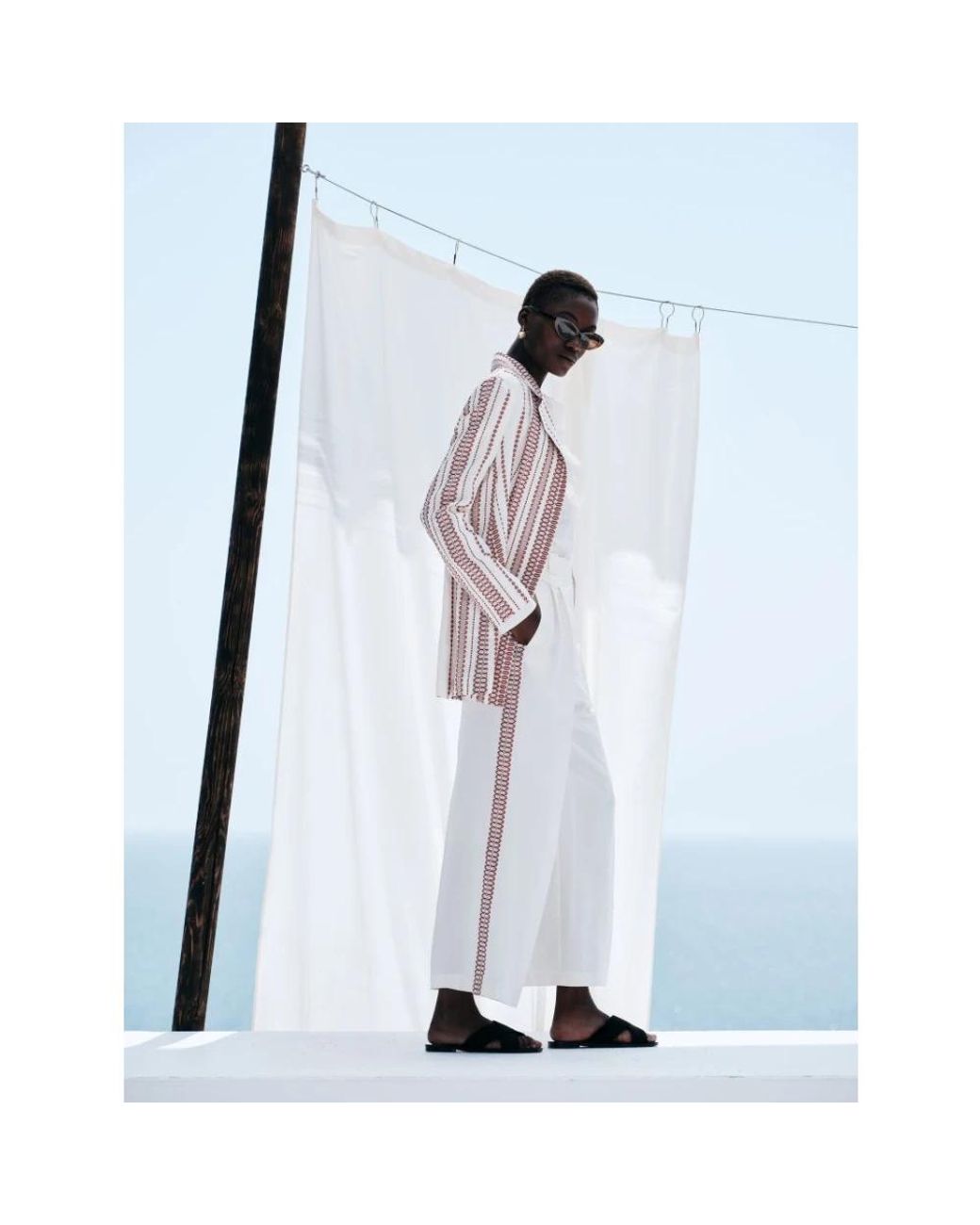 Zeus + Dione White Cropped Trousers