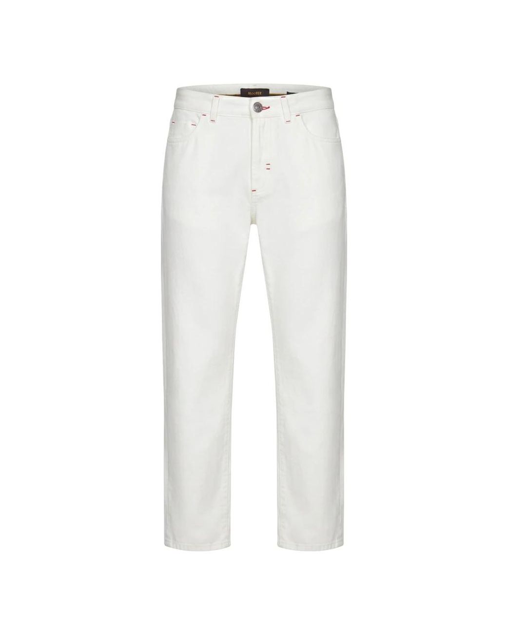 Moorer White Straight Fit Jeans