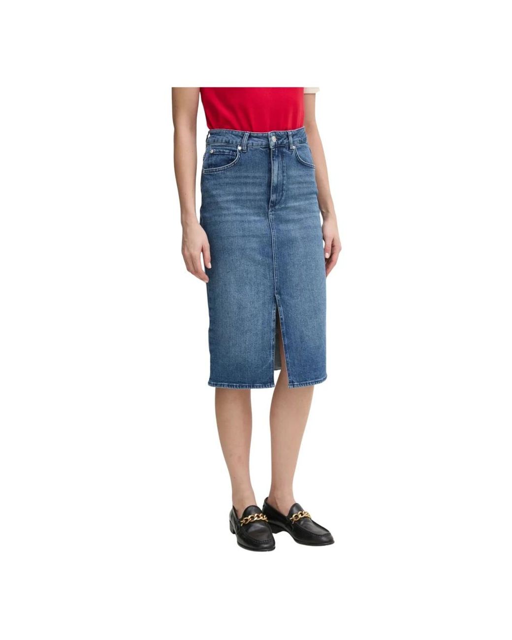 Joop! Jw242Ds167 Midi Rok in het Blue