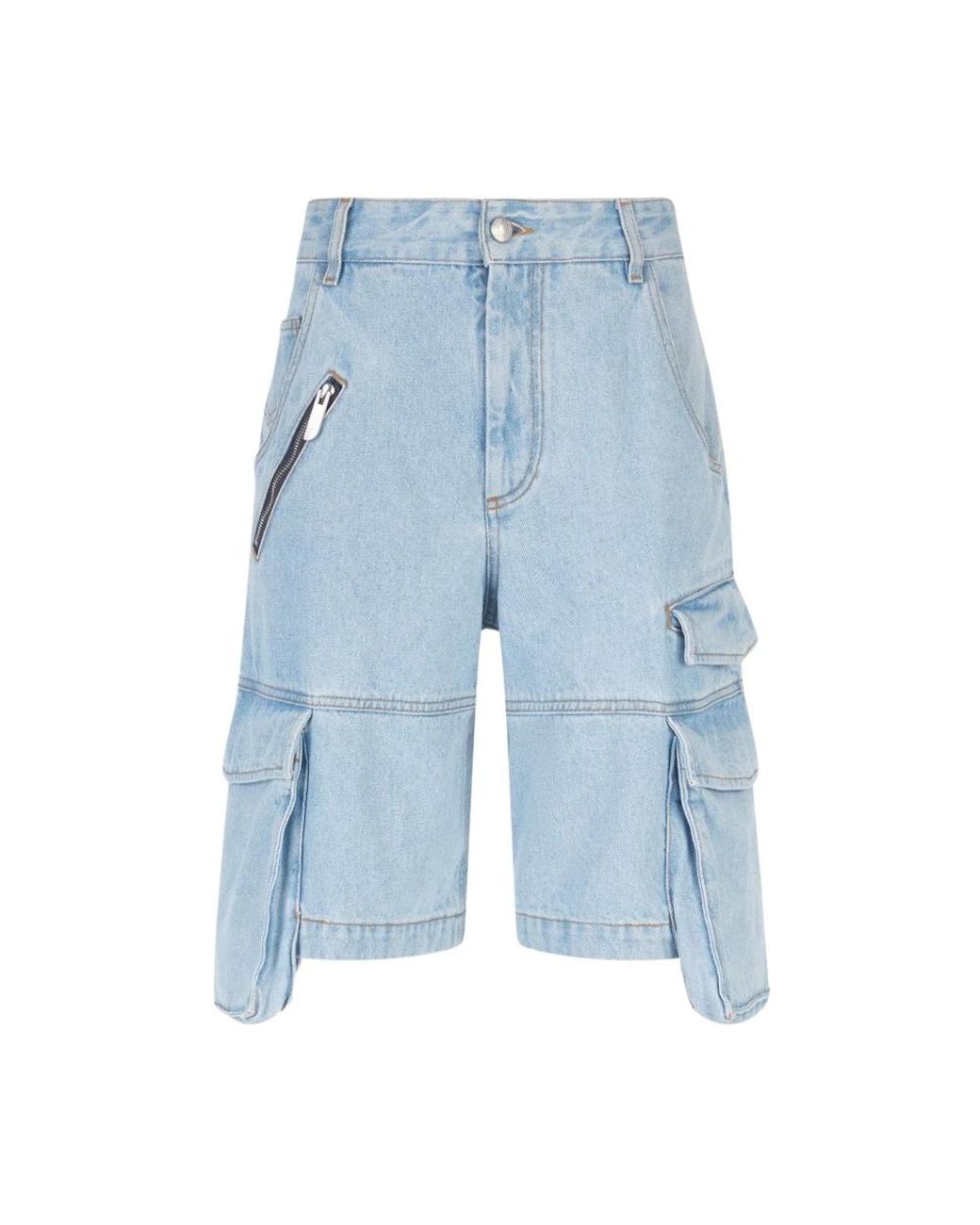 Gcds Blue Denim Shorts for men