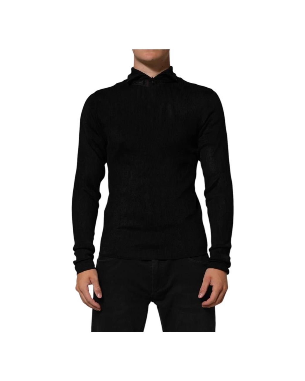 Dolce & Gabbana Black Turtlenecks for men