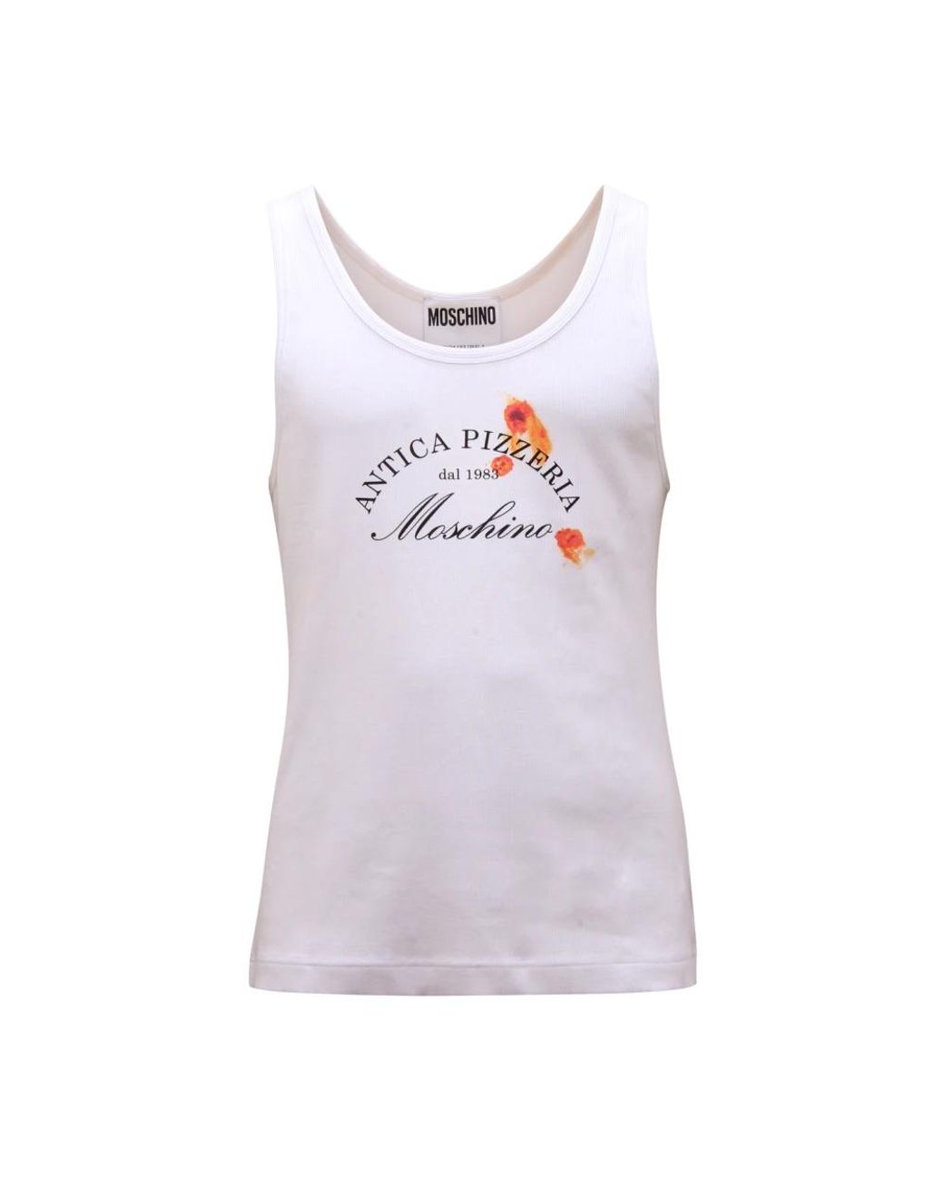 Moschino White Sleeveless Tops for men
