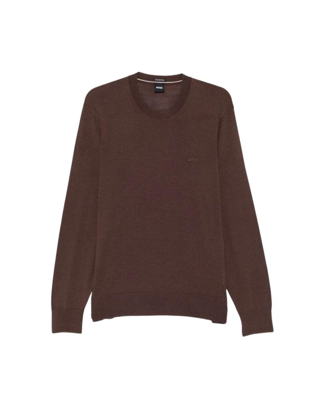 Boss Brown Round-Neck Knitwear for men
