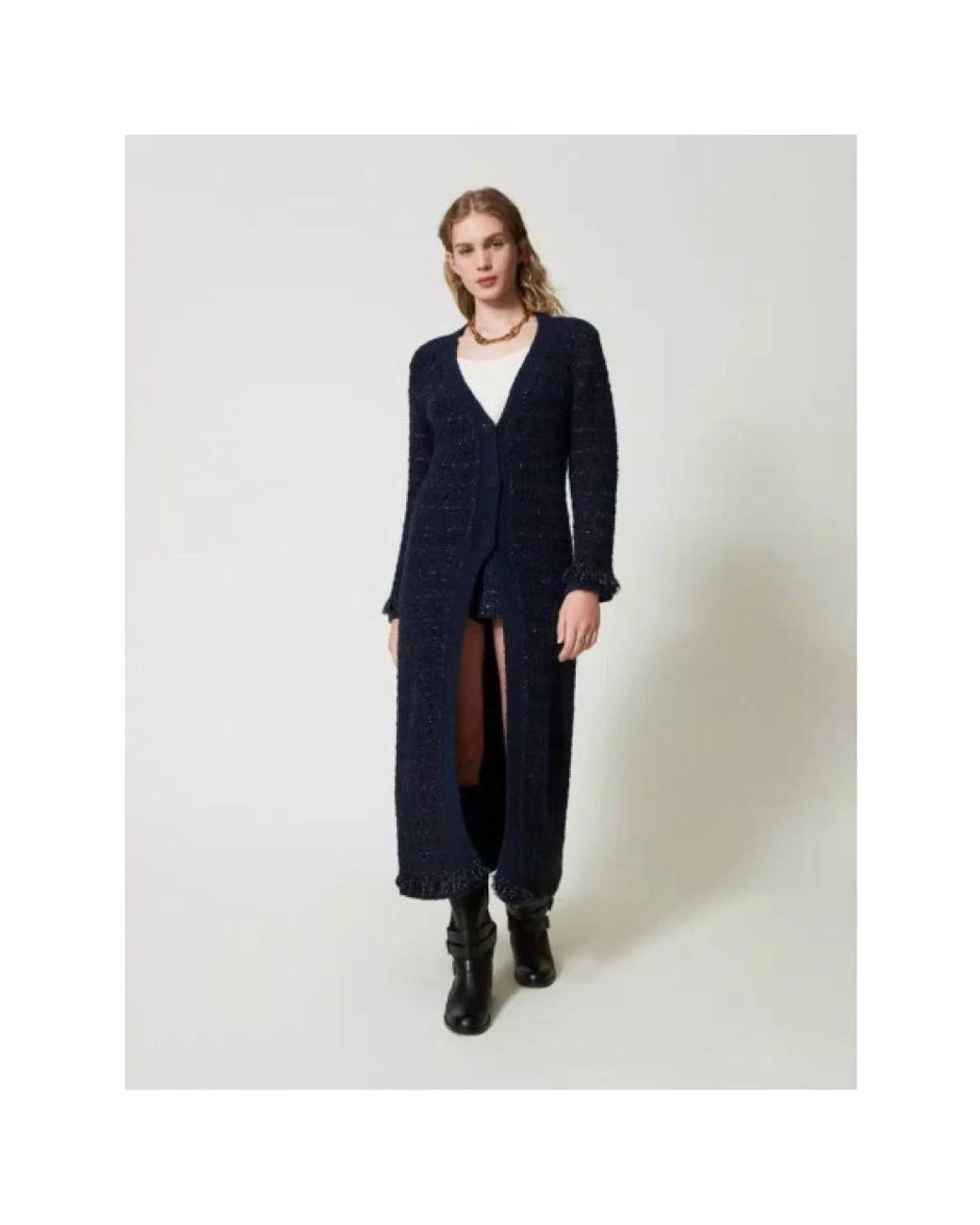 Twinset Blue Long Knitwear