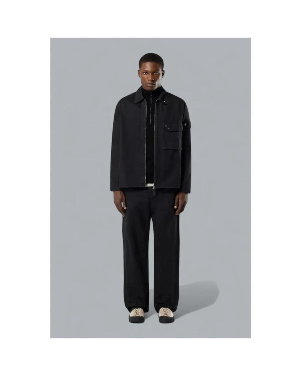 Stone Island Black Denim Jackets for men