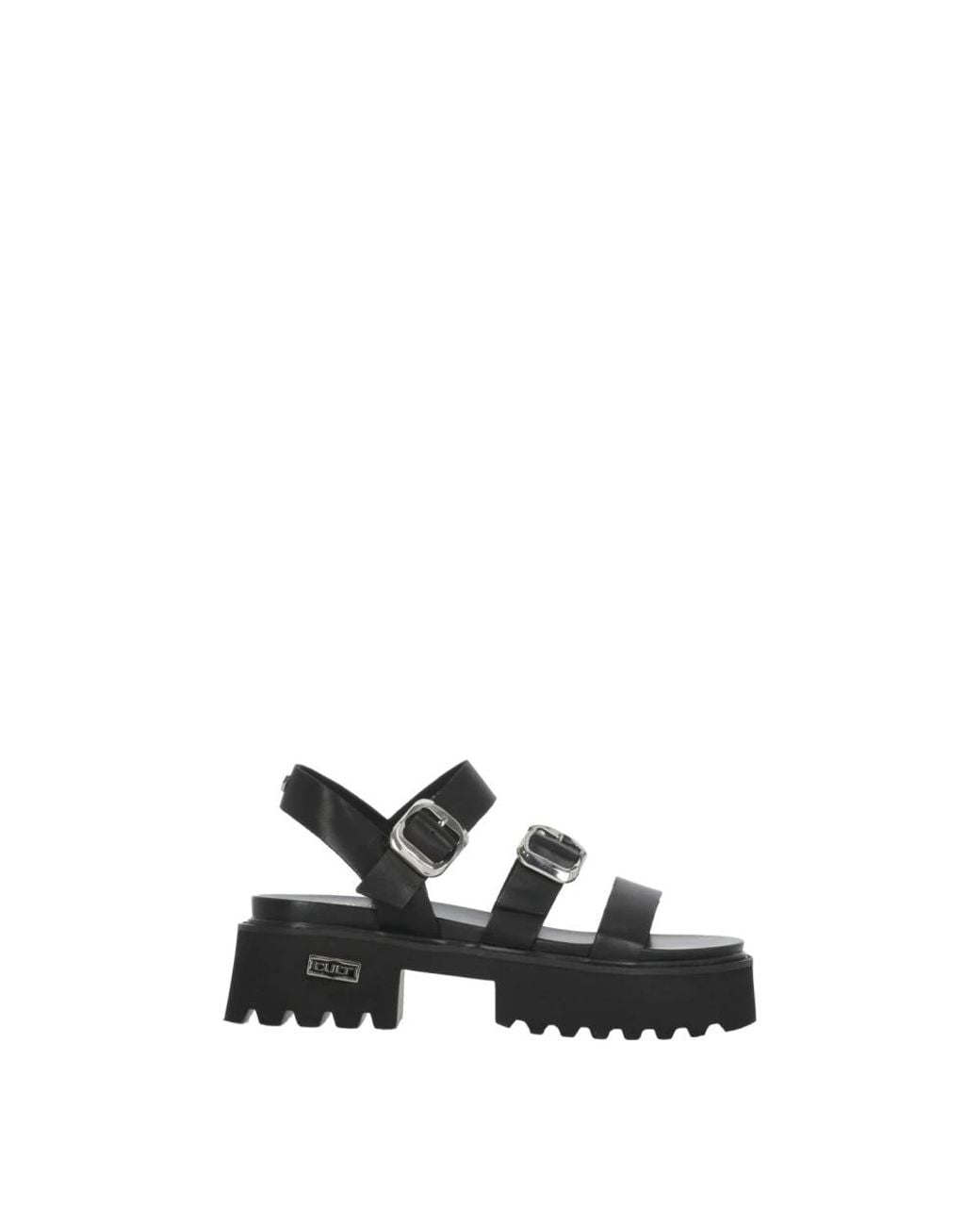 Cult Black Flat Sandals