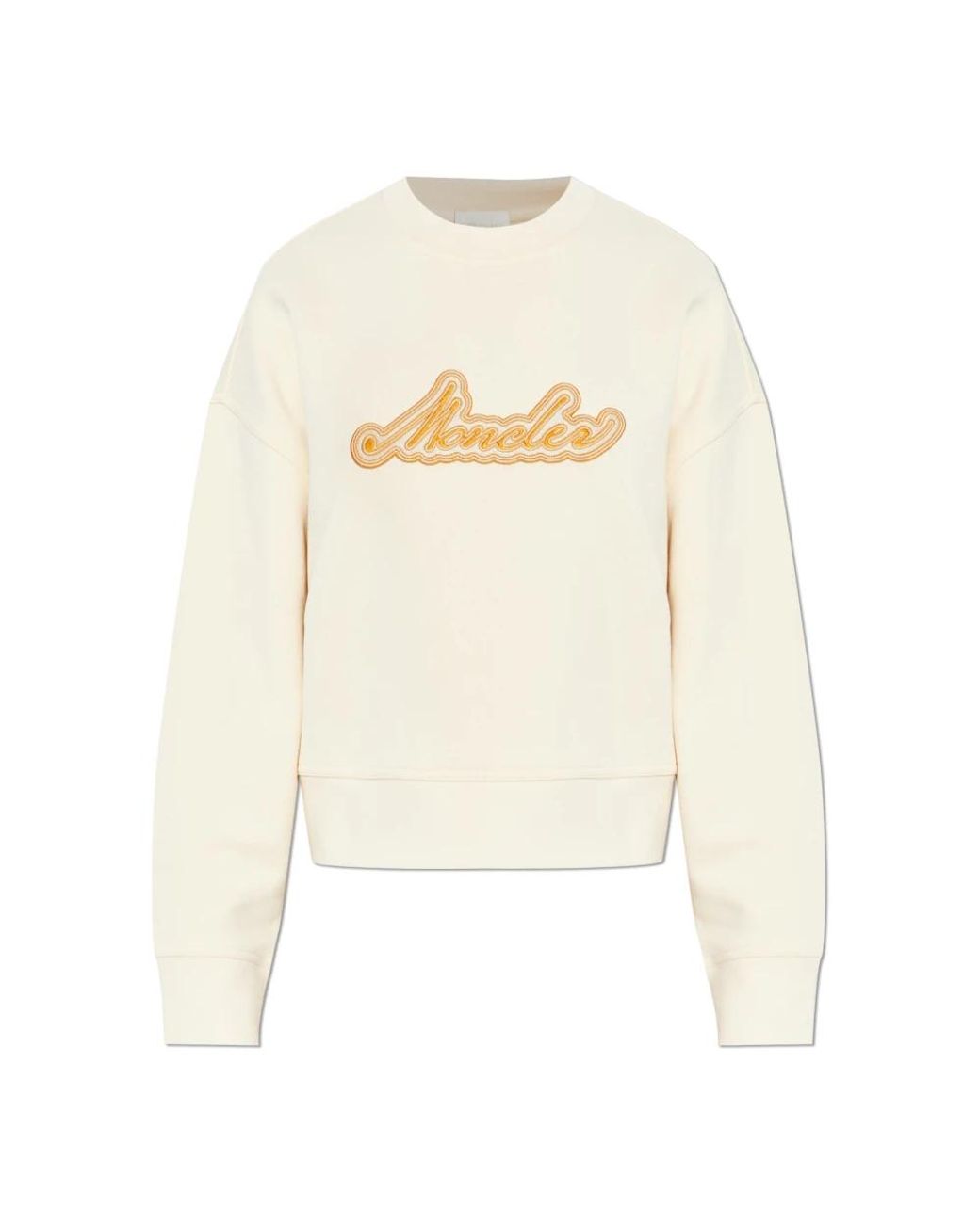 Moncler Hoodies & Sweatvesten ,Katoen Geborduurd Katoenen Sweatshirt in het White