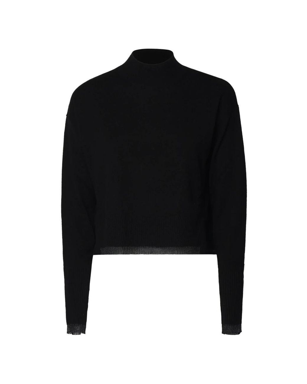 Pinko Truien & Vesten ,Zwart ,Wol Wollen Trui Met Halfhoge Kraag in het Black