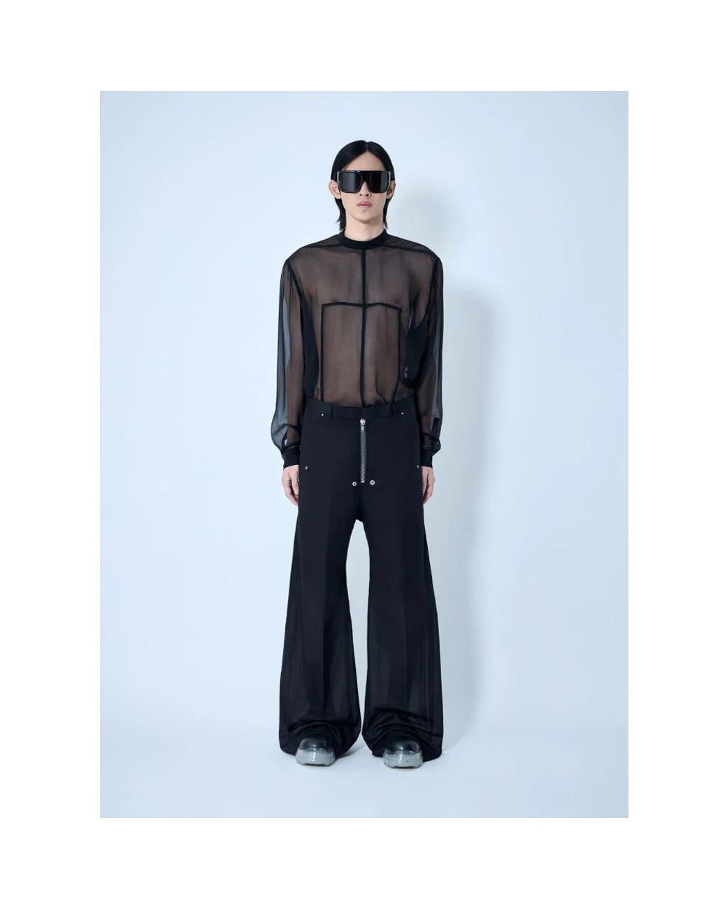 Rick Owens Blue Wide Trousers for men