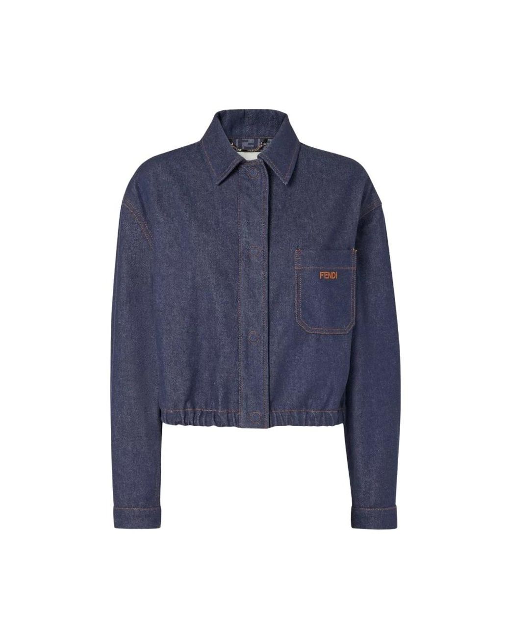 Fendi Ff Reverse Denim Jacket in het Blue