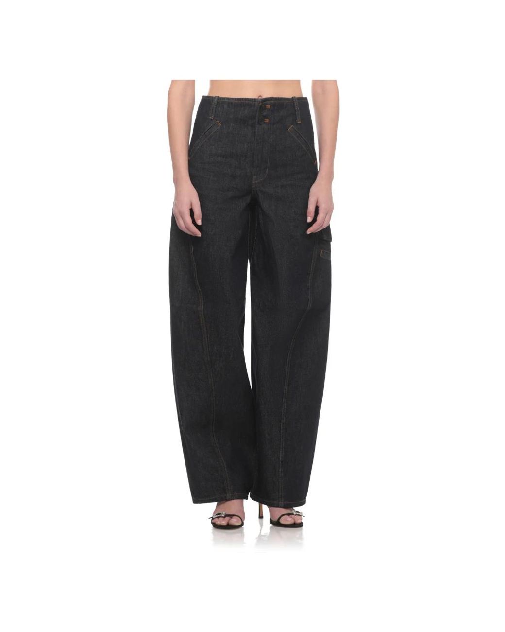 Loose-Fit Jeans Self-Portrait de color Black