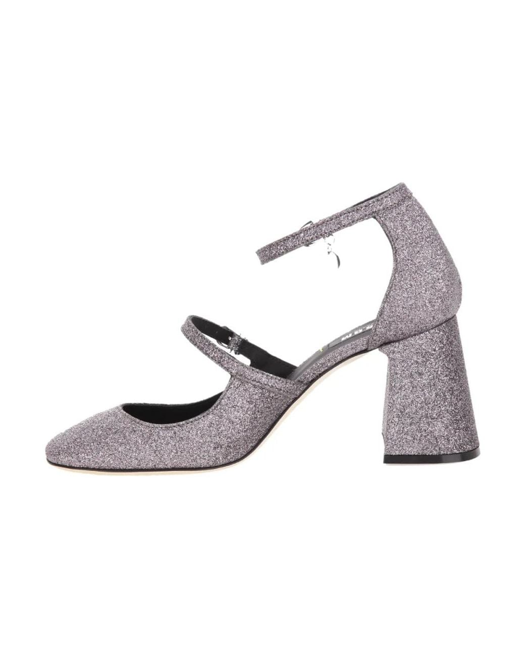 MSGM Metallic Logo-Charm 90Mm Glitzer-Pumps