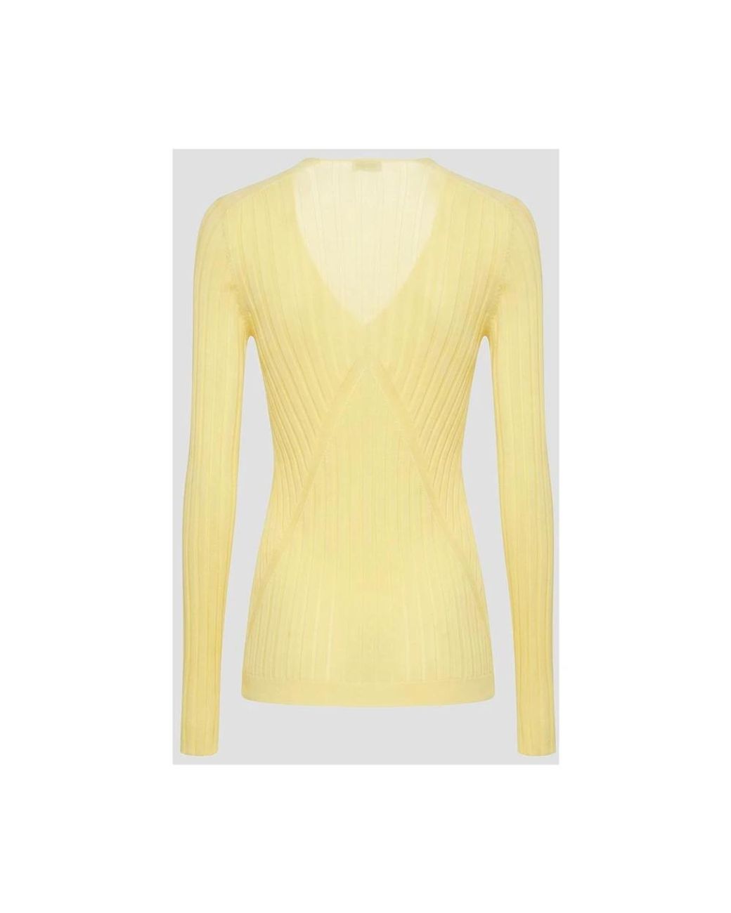 Jil Sander Yellow V-Neck Knitwear