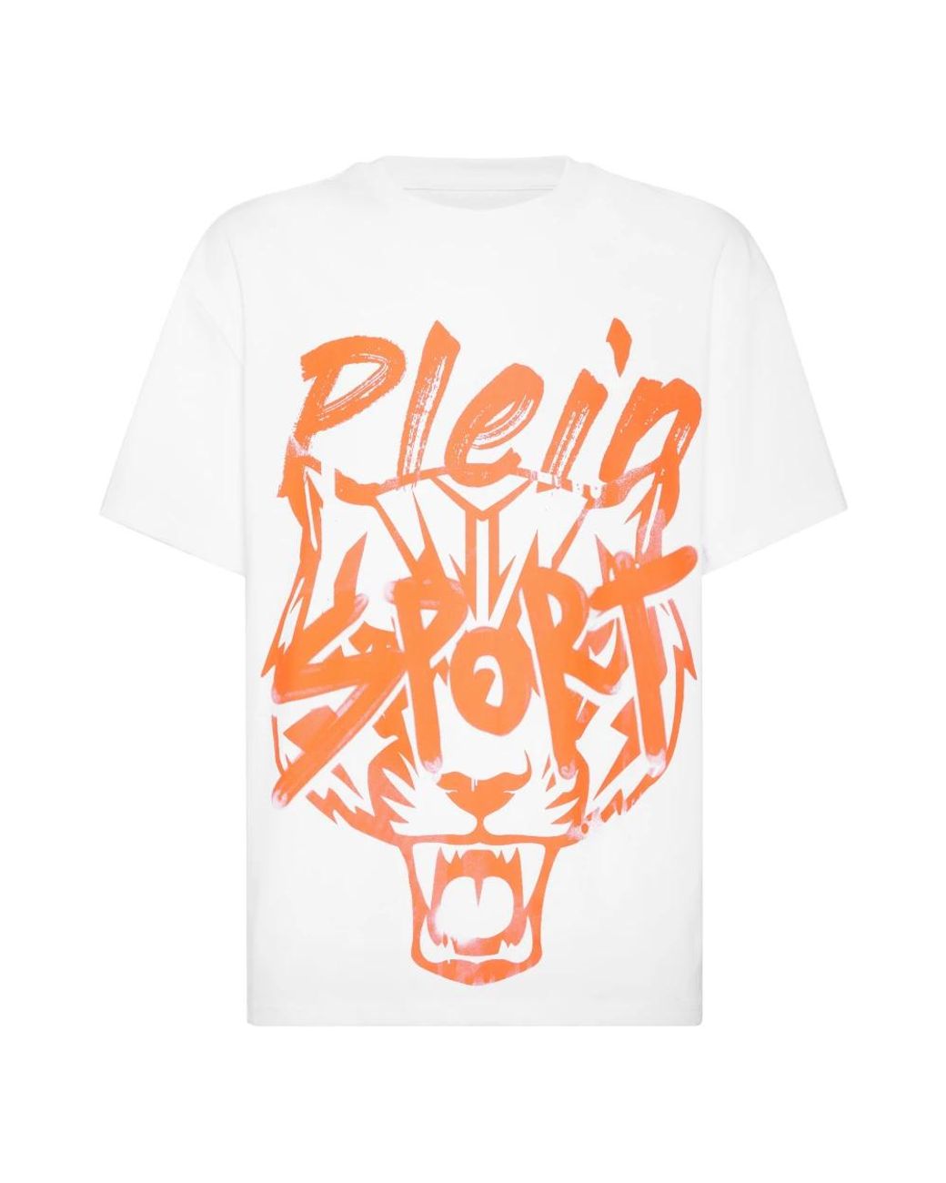 Philipp Plein Fitness ,Wit ,Mykonos Fit T-Shirt in het Orange voor heren