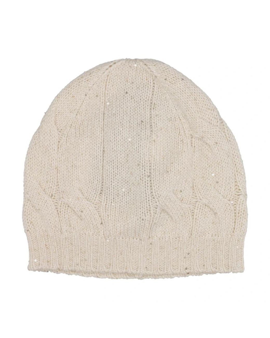 Gran Sasso Natural Sequin Cable Beanie