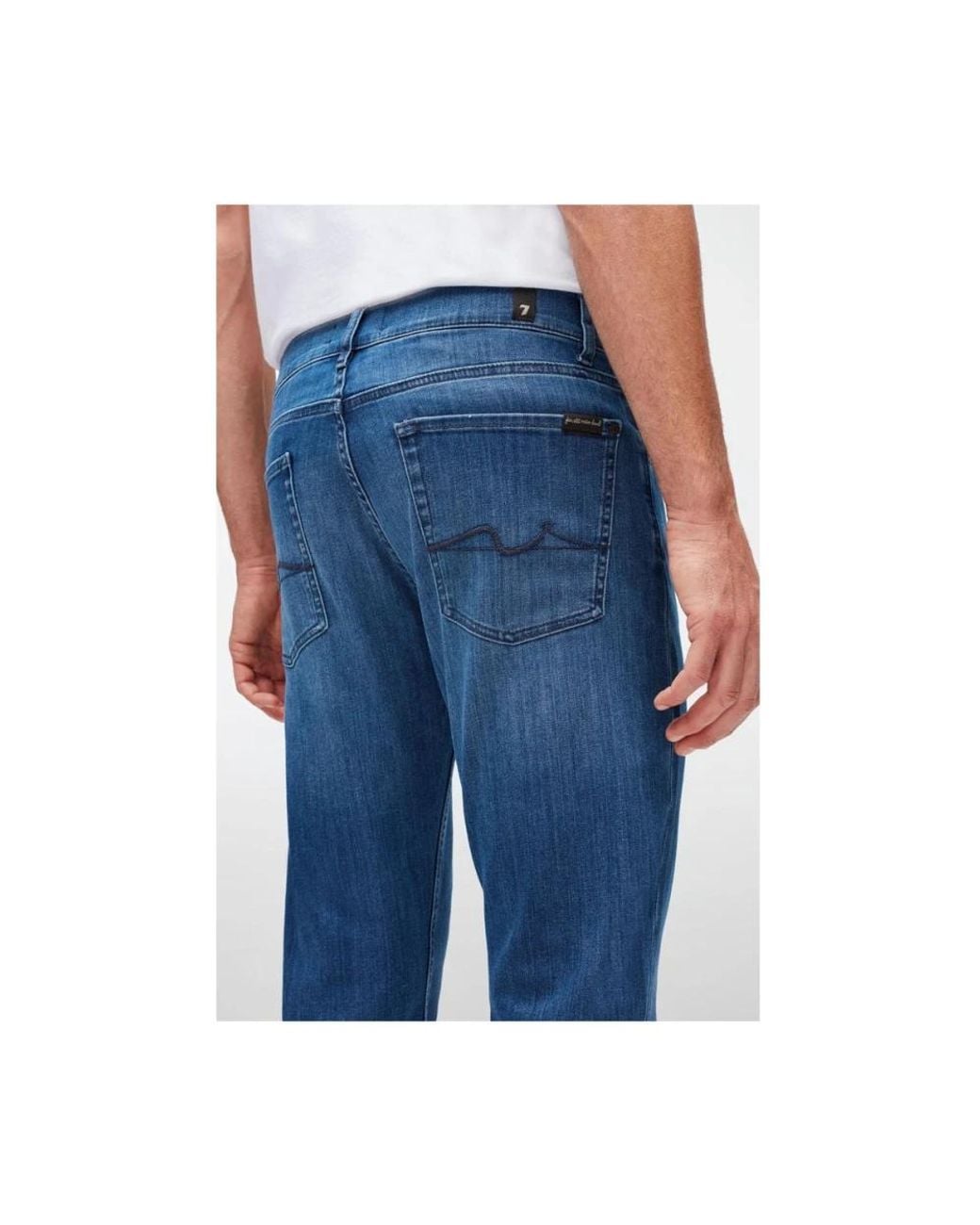 7 For All Mankind Blue Slim Fit Jeans for men