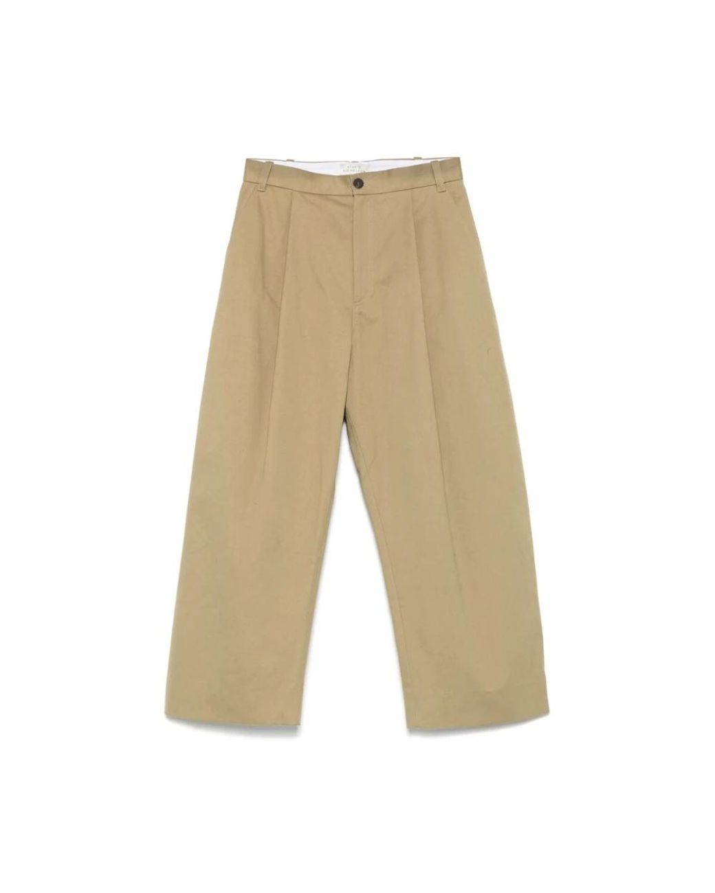 Studio Nicholson Broeken ,Bruin Broek Met Riem En Zakken in het Natural voor heren