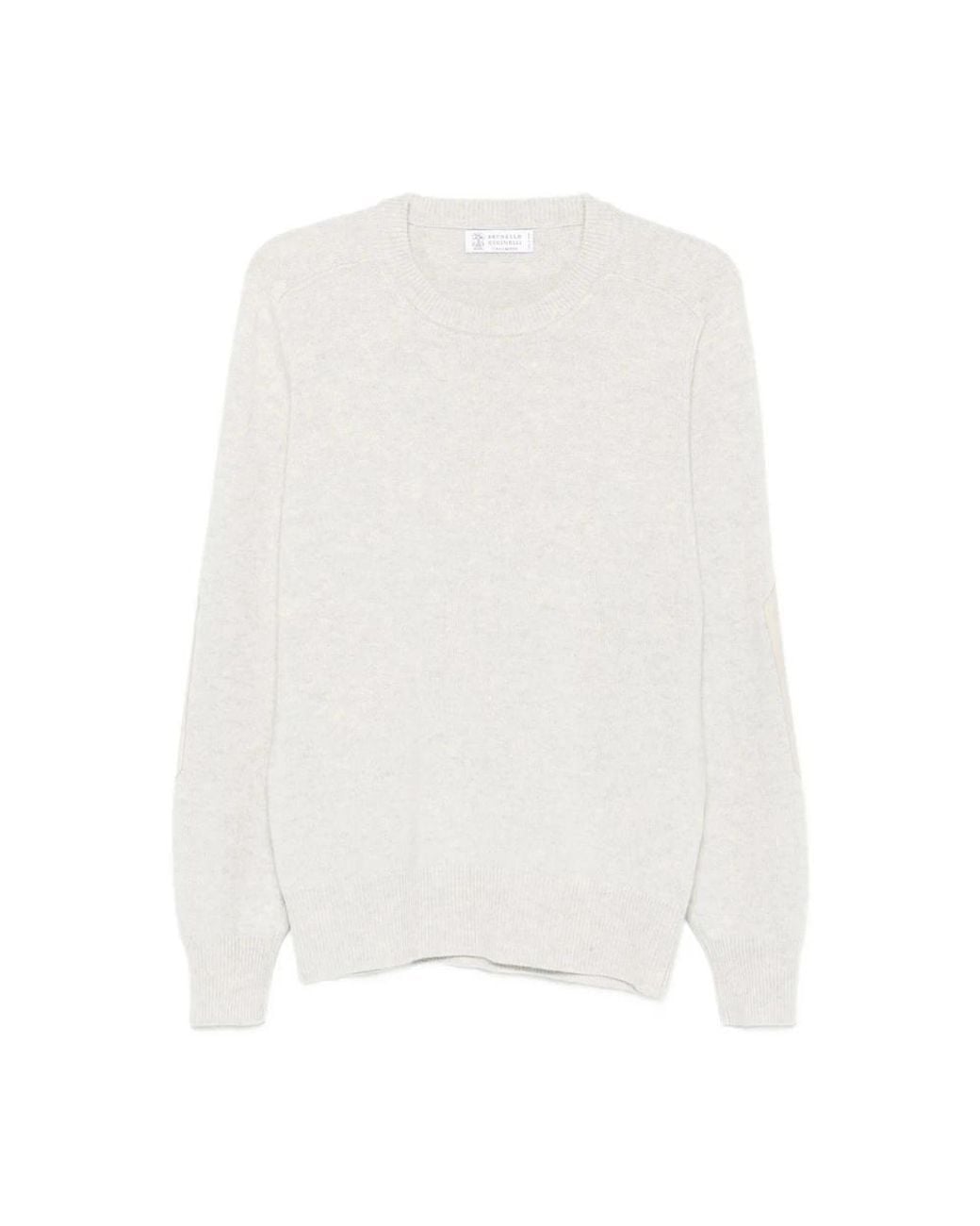 Brunello Cucinelli White Cashmere Knitwear for men