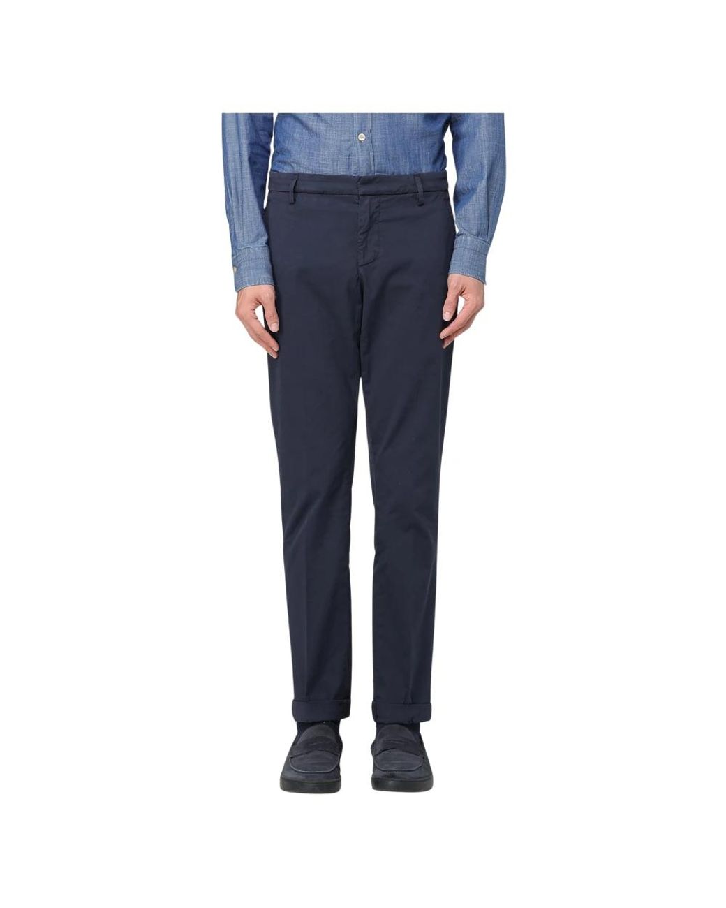 Dondup Blue Slim-Fit Trousers for men