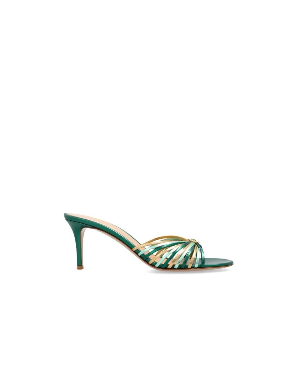 Gianvito Rossi Green Heeled Mules